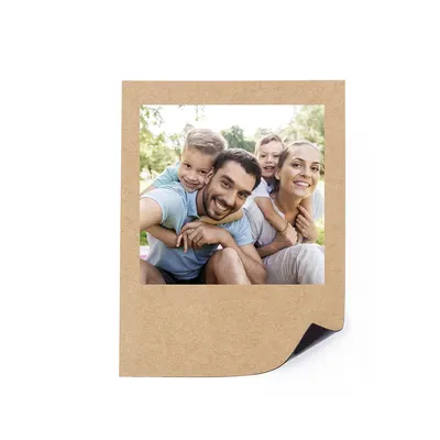 Imán portafotos de cartón reciclado Tunip 8,5 × 9 cm personalizable