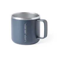 Taza de acero Shirley doble pared 350 ml bicolor de acero inox, vista lateral