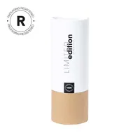 Bidón de acero Ninvux con funda de paja y asa 600 ml de acero inox/ bambú, vista lateral