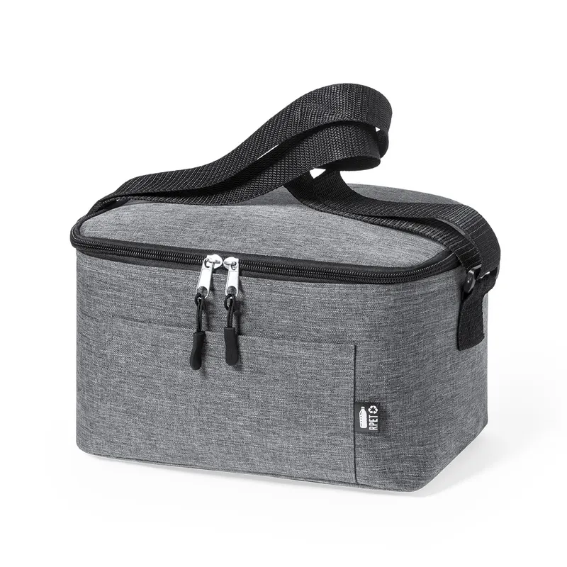 Nevera de RPET Elendil 600D melange 5 l con aluminio en gris de poliéster 600D RPET/ aluminio, vista frontal