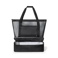 Bolsa nevera de RPET Pattel con base isotérmica y malla de poliéster 600D RPET/ PEVA, detalle 1