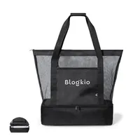 Bolsa nevera de RPET Pattel con base isotérmica y malla de poliéster 600D RPET/ PEVA, vista frontal