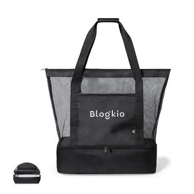 Bolsa nevera RPET con base isotérmica y malla personalizable