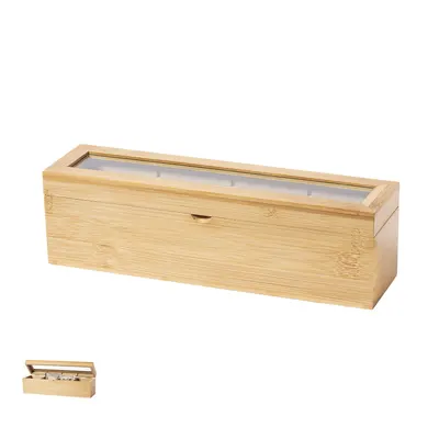 Caja de té de bambú Zirkony con 4 compartimentos personalizable