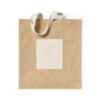Bolsa de yute Flobux 240 g con bolsillo frontal de yute/ algodón, vista lateral