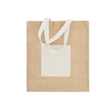 Bolsa de yute Flobux 240 g con bolsillo frontal de yute/ algodón, vista frontal