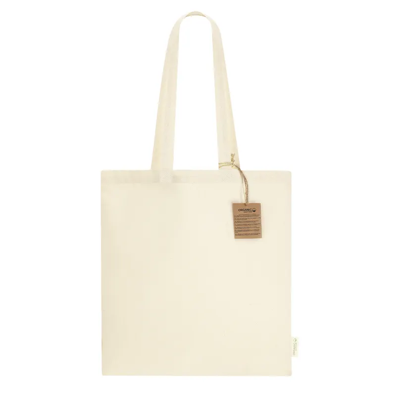 Bolsa de algodón orgánico Fizzy 180 g asas medianas en natural de algodón orgánico 180 g/ m2, vista frontal