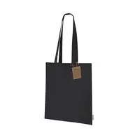 Bolsa de algodón orgánico Klimbou 140 g asas largas de algodón orgánico 140 g/ m2, vista lateral