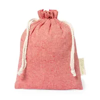 Bolsa de algodón reciclado Karzak 120 g con cordón de algodón reciclado 120 g/ m2, vista lateral