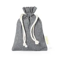 Bolsa de algodón reciclado Karzak 120 g con cordón de algodón reciclado 120 g/ m2, detalle 1
