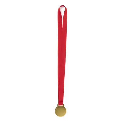 Medalla dorada lisa con cinta roja personalizable
