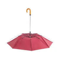 Paraguas plegable de RPET Branit Ø 100 cm mango de madera de pongee 190T RPET, vista lateral