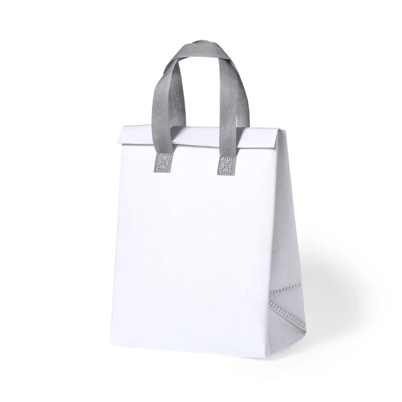 Bolsa nevera non woven laminado Pabbie 5 l con fuelle en blanco de non-Woven laminado/ aluminio, vista frontal