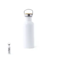 Bidón de acero Preuk retro 700 ml para sublimación de acero inox/ bambú, vista frontal