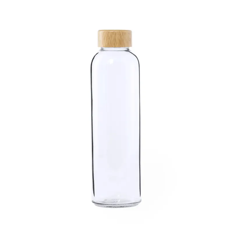 Botella de cristal Yonsol transparente 500 ml tapón bambú en yonsol de cristal/ bambú, vista frontal