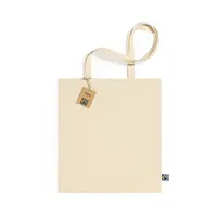 Bolsa de algodón Flyca Fairtrade 180 g asas 70 cm de algodón fairtrade 180 g/ m2, vista lateral