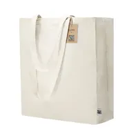 Bolsa de algodón Elatek Fairtrade 180 g con fuelle de algodón fairtrade 180 g/ m2, vista lateral