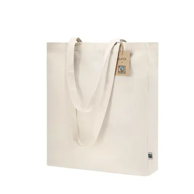 Bolsa de algodón Elatek Fairtrade 180 g con fuelle personalizable