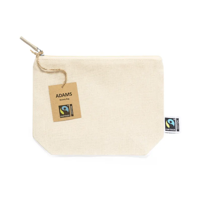 Neceser de algodón Adams Fairtrade 180 g, marcaje 120×70 en fairtrade natural de algodón fairtrade 180 g/ m2, vista frontal