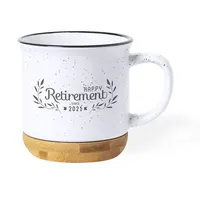 Taza de cerámica Larray vintage 330 ml base de bambú de cerámica/ bambú, vista lateral