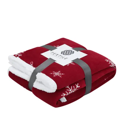 Manta navideña coral fleece y sherpa 125 × 160 cm personalizable