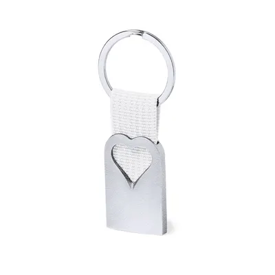 Llavero corazón de aluminio reciclado con cinta personalizable