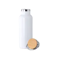 Botella térmica de acero Ying 500 ml sublimación y bambú de acero inox/ bambú, vista lateral