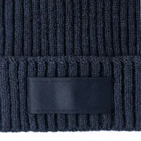 Gorro de punto de canalé Selsoker con etiqueta frontal de acrílico, detalle 1
