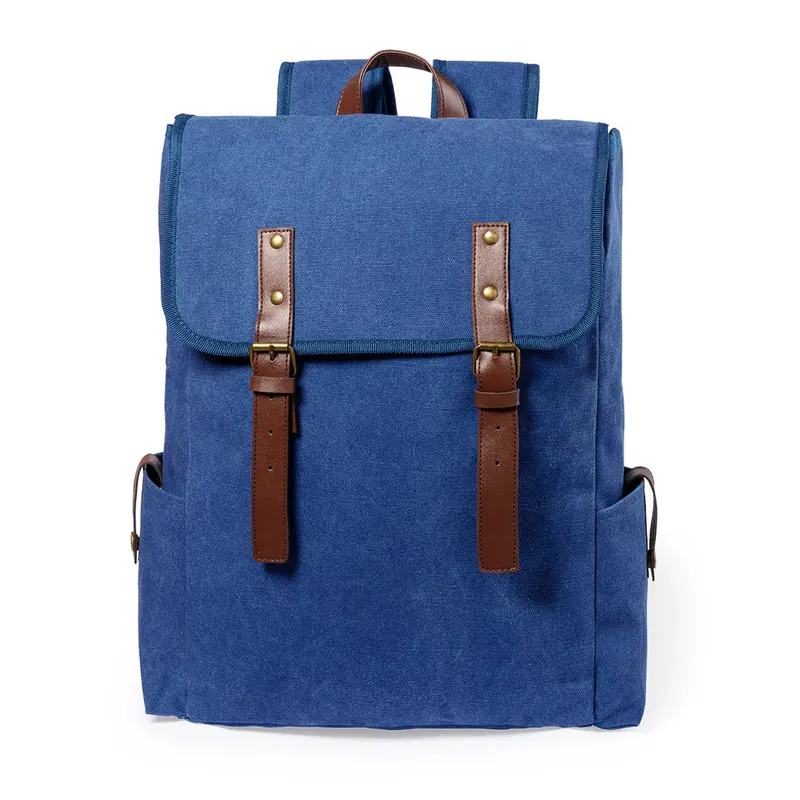 Mochila canvas Snorlax 480 g solapa portátil 15 pulgadas en marino de PU/ canvas 480 g/ m2, vista frontal