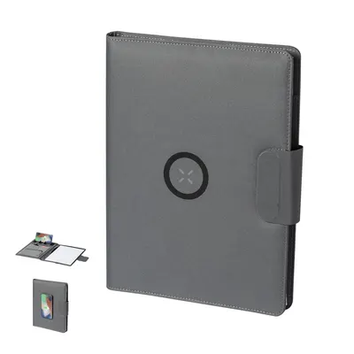 Carpeta A4 de RPET Harbur con batería 5.000 mAh personalizable