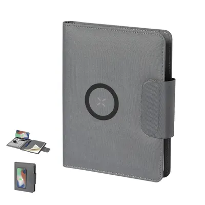 Carpeta A5 de RPET Dambier con batería 5.000 mAh personalizable