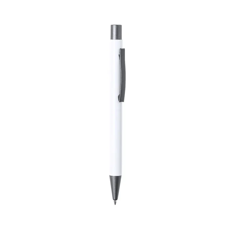 Bolígrafo de aluminio reciclado Brincio pulsador gun en blanco de aluminio reciclado, vista frontal