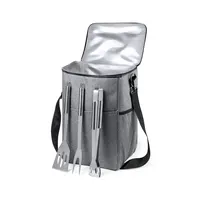 Set de barbacoa Arcadia con bolsa nevera y 3 utensilios de poliéster 300D RPET/ PEVA, detalle 2