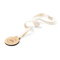 Medalla de madera natural Guster con cordón de algodón de madera/ algodón, detalle 2