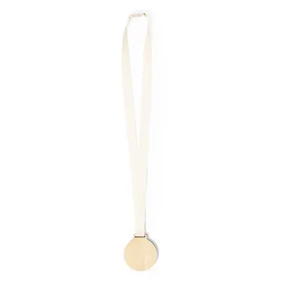 Medalla de madera natural con cordón de algodón personalizable