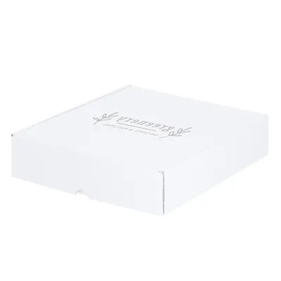 Caja cartón reciclado blanca tamaño M personalizable