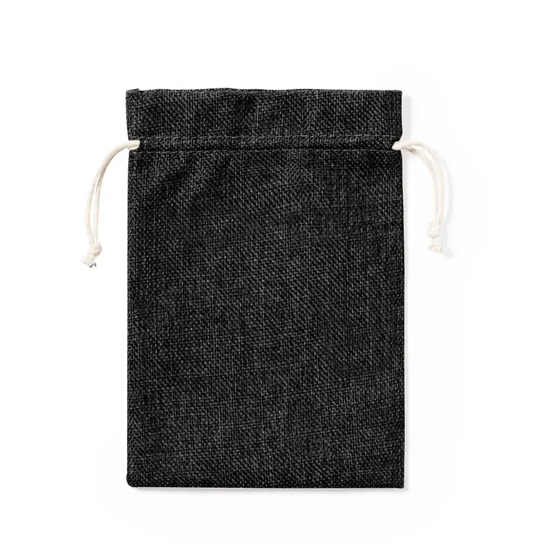 Bolsa de presentación de poliéster Pidrum con cordón en negro de poliéster, vista frontal