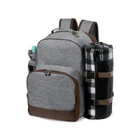 Mochila nevera de picnic Seyman para 4 con complementos de poliéster RPET/ PEVA, vista lateral