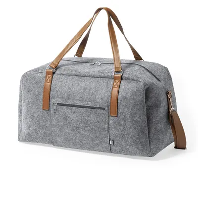 Bolso de fieltro RPET con asas de polipiel personalizable