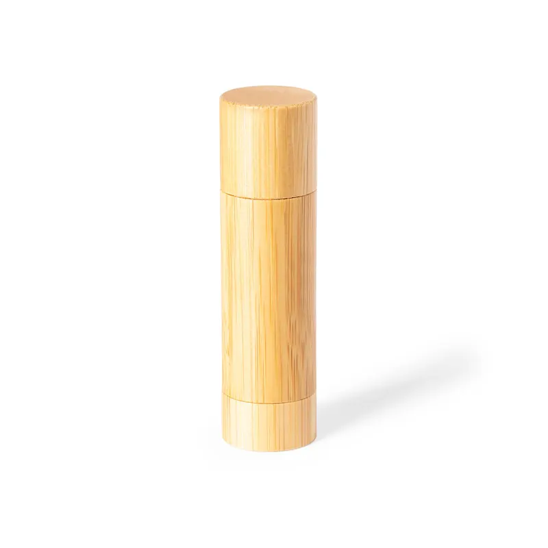 Bálsamo labial vainilla SPF15 envase bambú capucha Fitol en bálsamo labial fitol de bambú, vista frontal