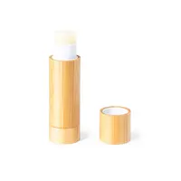 Bálsamo labial vainilla SPF15 envase bambú capucha Fitol de bambú, vista lateral