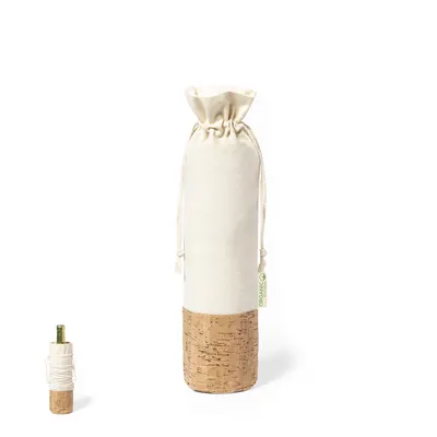 Bolsa de algodón orgánico y corcho Drazen para botella personalizable