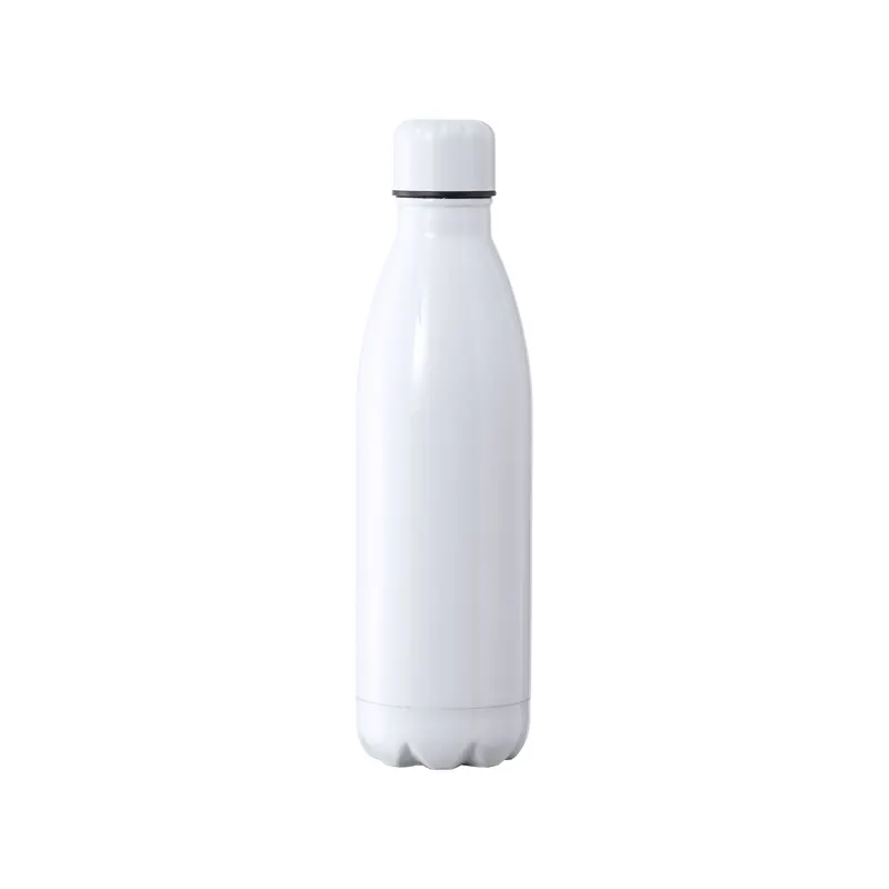 Botella térmica de acero Varn 500 ml para sublimación en blanco de acero inox, vista frontal