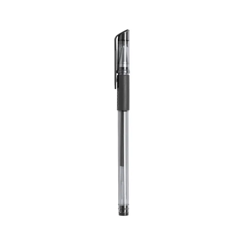 Bolígrafo tinta gel transparente Ricen en negro, vista frontal