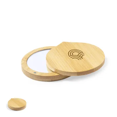 Espejo de bambú Susil 1x con cierre magnético personalizable