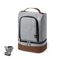 Nevera de RPET Kumak 600D 6 l con base de polipiel de poliéster 600D RPET/ PU/ PEVA, vista frontal