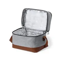Nevera de RPET Chandak 600D 15 l con bandolera de polipiel de poliéster 600D RPET/ PU/ aluminio, detalle 1
