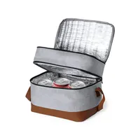 Nevera de RPET Chandak 600D 15 l con bandolera de polipiel de poliéster 600D RPET/ PU/ aluminio, detalle 2