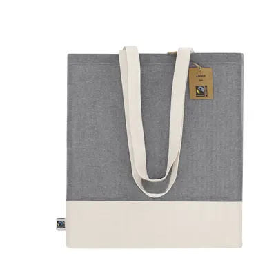 Bolsa de algodón Annet Fairtrade 140 g bicolor personalizable