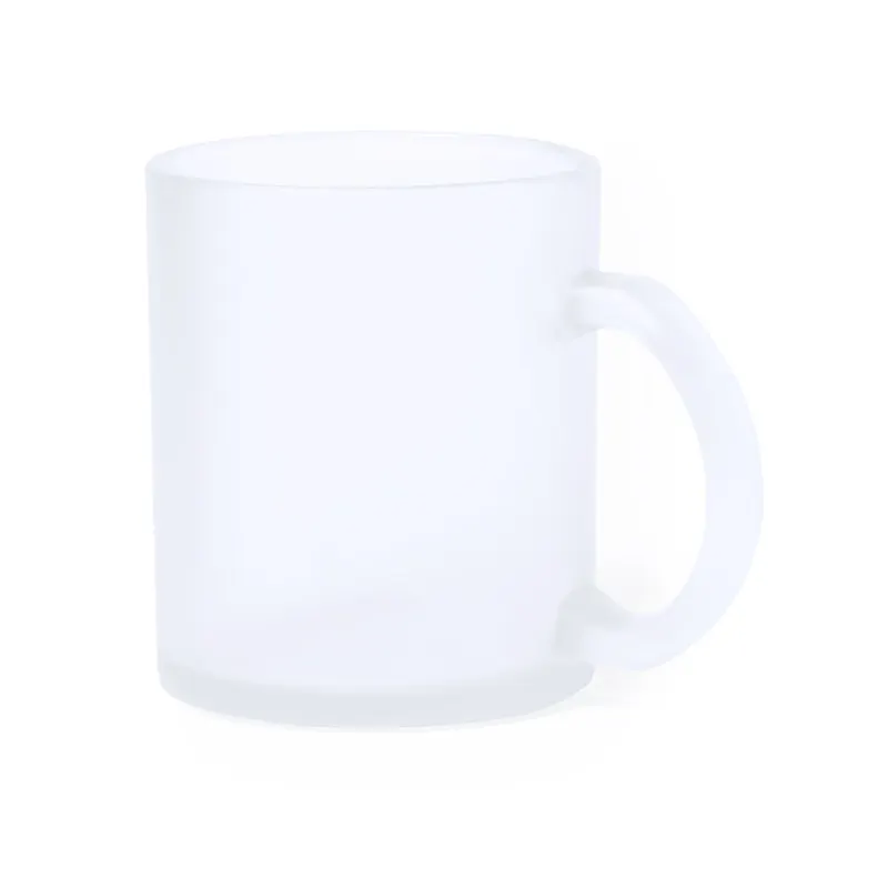 Taza de cristal Amira translúcido 350 ml sublimación en blanco de cristal, vista frontal